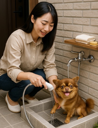 🐾 散歩帰りが楽しくなる！玄関外足洗い場リノベのすすめ